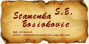 Stamenka Bosioković vizit kartica
